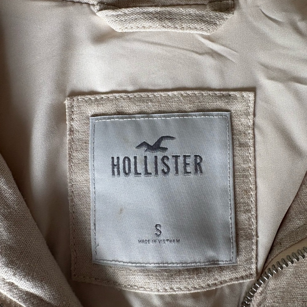 Hollister Light Tan linen bomber jacket - Picture 4 of 5